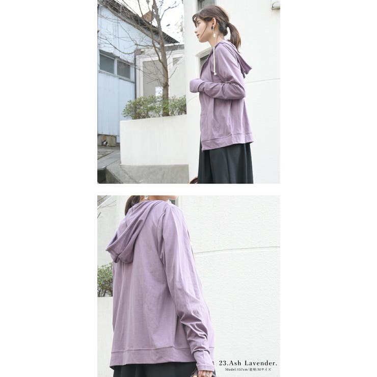 UVカットロングZIPパーカー M～LL レディース[品番：ZX000002745