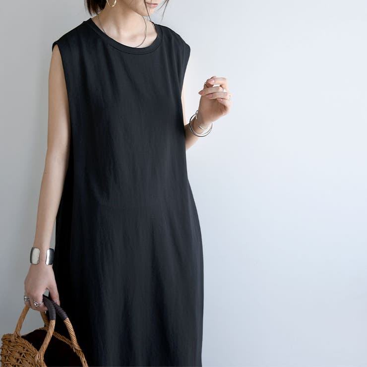 冷感カノコ肩タックバッグフレアワンピース | and it  | 詳細画像7 