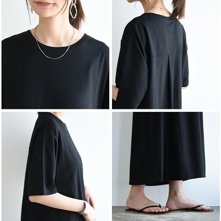 バックタックAラインワンピース[品番：ZX000006697]｜and it