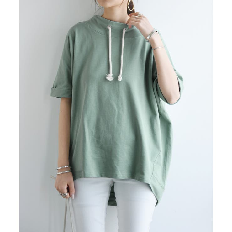 093ライトグリーン | ルーズハイネックドルマンプルオーバー | and it 