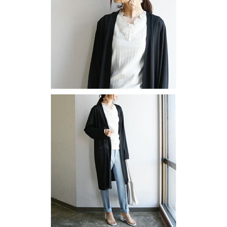 美品 HYKE ロング カーディガン HYKE - 美品 HYKE ハイク ロングコットンニットカーディガン 161