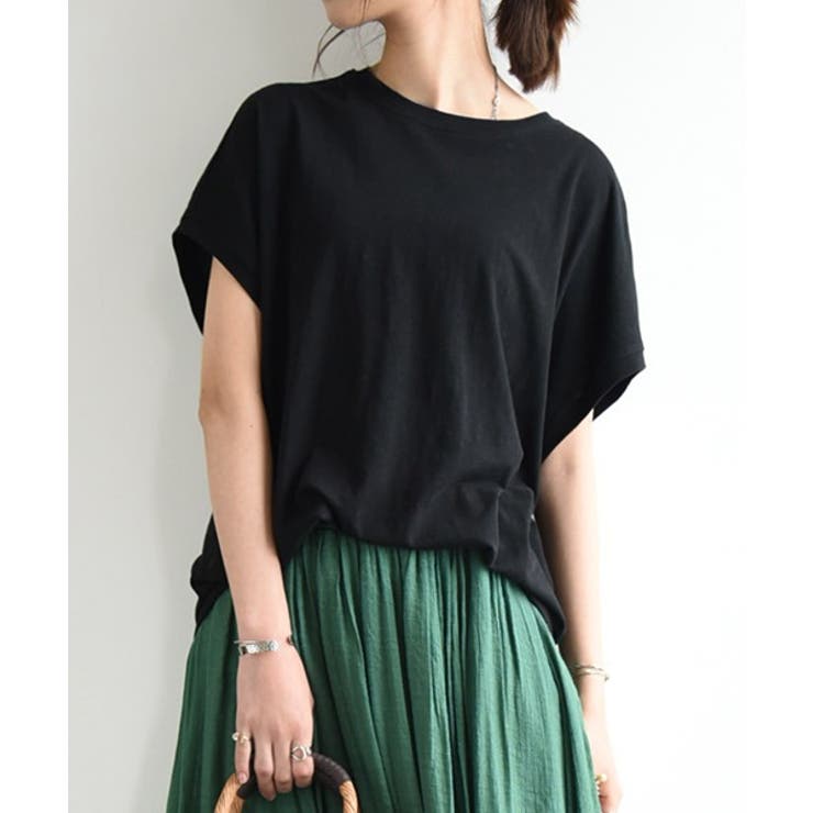 コットンスラブシンプルルーズTシャツ Tシャツ レディース[品番