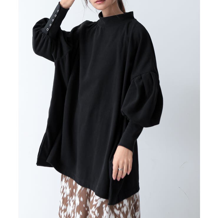 ブラック | リブスリーブマイクロフリースプルオーバー プルオーバー レディース | and it 