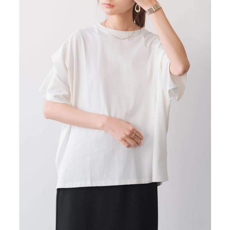 オフホワイト | 汗染み防止タックスリーブカットソー カットソー レディース | and it 
