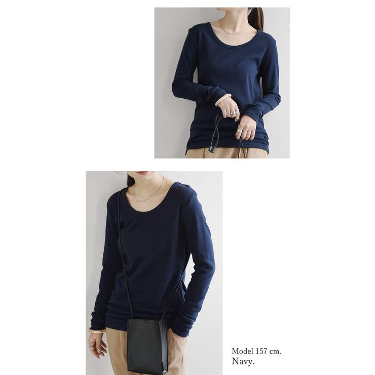 【M～LL】透けない！日本製スムースコットンロングカットソー ♪ レディーストッ… | and it  | 詳細画像11 