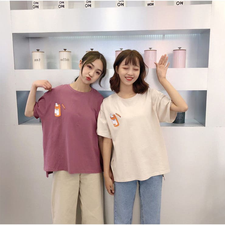 Tシャツ ロゴ ゆるt レディース トップス 半袖 プリントtシャツ 可愛い 品番 Akiw And Kawaii アンドカワイイ の レディースファッション通販 Shoplist ショップリスト