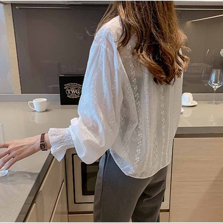 総レース ボリュームスリーブトップス 長袖 | And Kawaii | 詳細画像11 