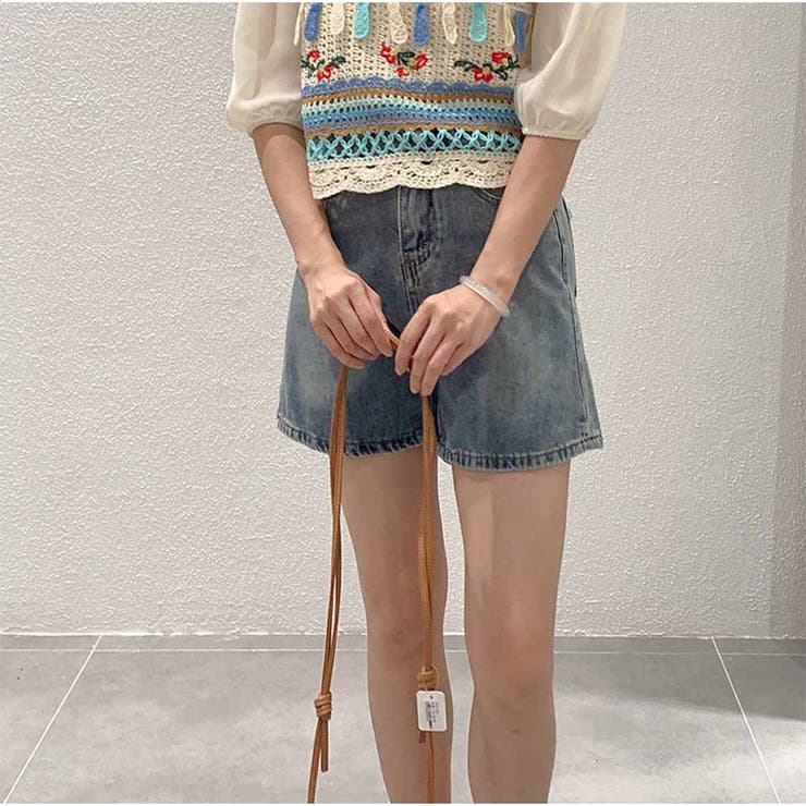 ダメージデニムショートパンツ ハイウエストダメージショートパンツ ショーパン | And Kawaii | 詳細画像21 