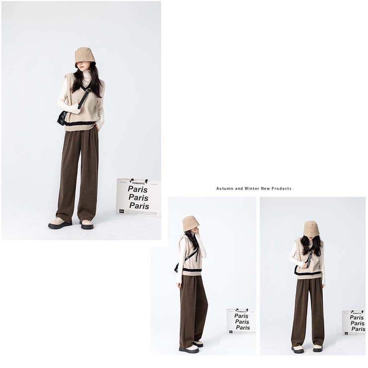 ワイドパンツ カジュアル ハイウエスト | And Kawaii | 詳細画像2 