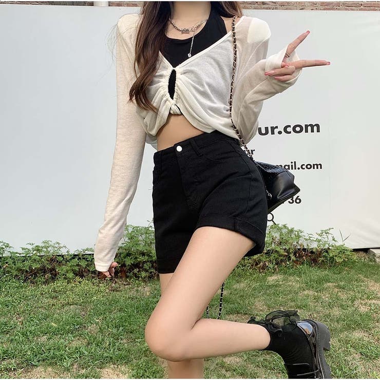 デニムショートパンツ ダメージデニム ハイウエストデニム デニムショートパンツ ダメージデニム ハイウエストデニム