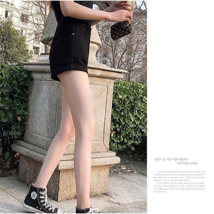 デニムショートパンツ ダメージデニム ハイウエストデニムショートパンツ | And Kawaii | 詳細画像7 