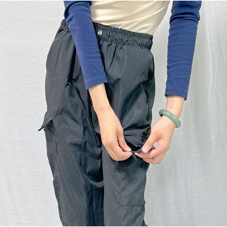 山と道ネイビー カーゴパンツ ゴムウエスト カーゴパンツ ジョガーパンツ ウエストゴム[品番：AKIW0004521