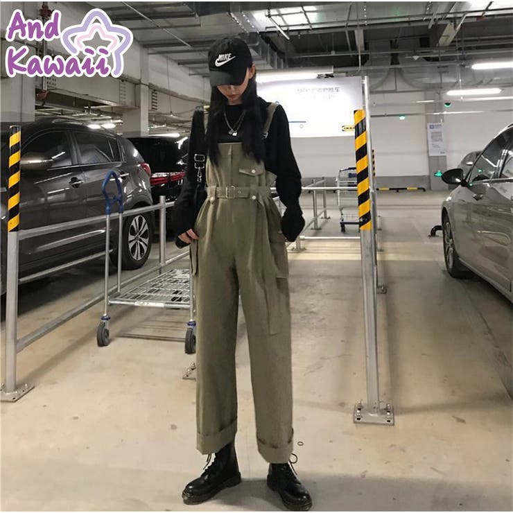 サロペット オールインワン レディース オールインワンパンツ 韓国風  | And Kawaii | 詳細画像1