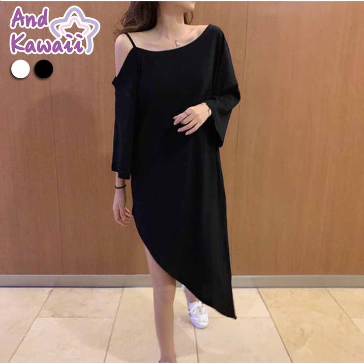 細ストラップオフショルダーワンピース ワンショルダー風 ワンピース 品番 Akiw And Kawaii アンドカワイイ のレディースファッション通販 Shoplist ショップリスト