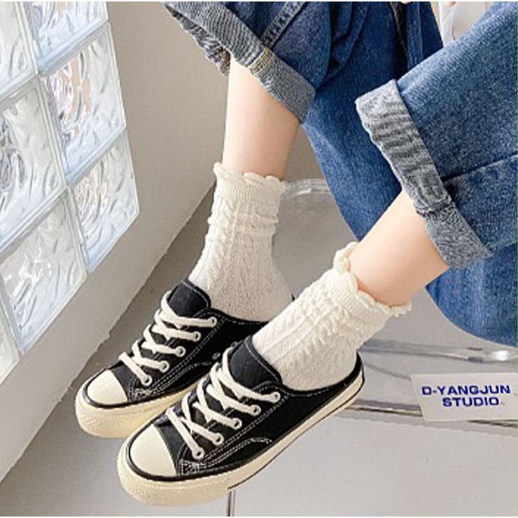 靴下 ソックス 韓国ファッション 秋 冬 ケーブル編みデザイン | And Kawaii | 詳細画像7 