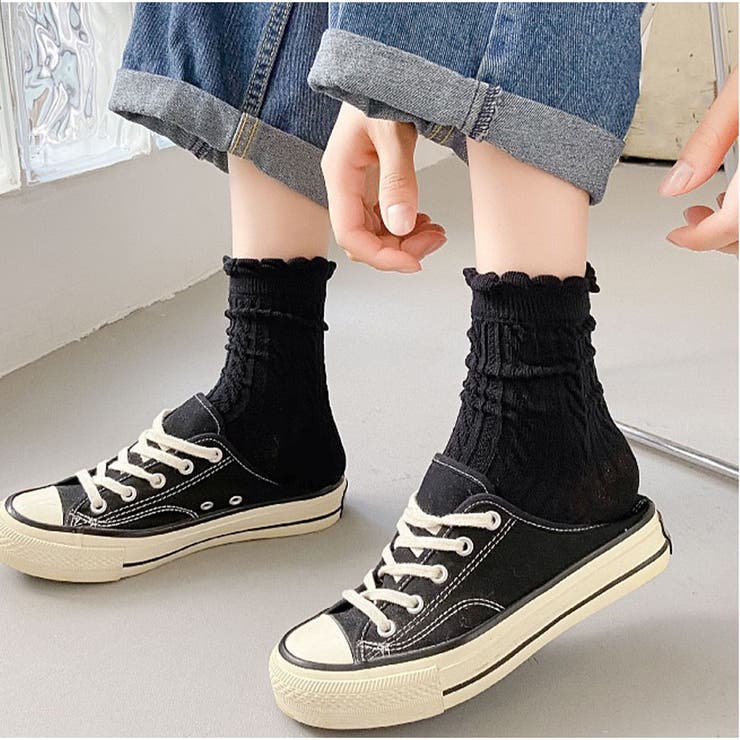 靴下 ソックス 韓国ファッション 秋 冬 ケーブル編みデザイン | And Kawaii | 詳細画像6 