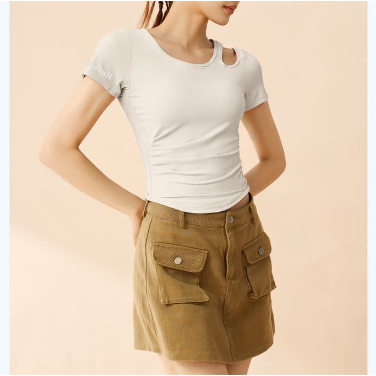 Tシャツ 楽ちん 美シルエット カットアウトデザイン フィット | And Kawaii | 詳細画像8 