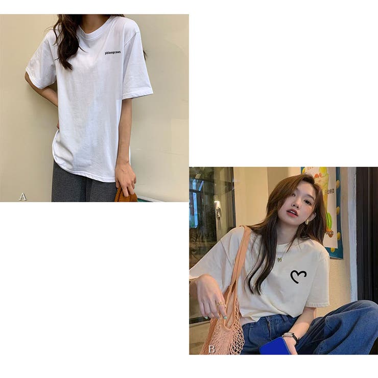 Tシャツ  コットン半袖 夏 ゆったり ロゴプリント トップス | And Kawaii | 詳細画像3 