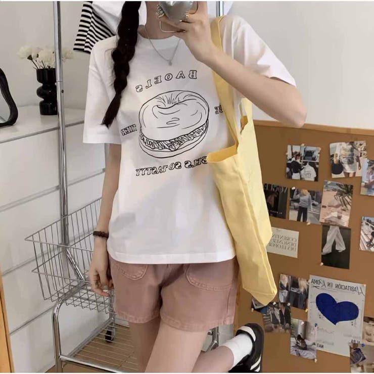 半袖Tシャツ カジュアル ロゴプリント | And Kawaii | 詳細画像1 