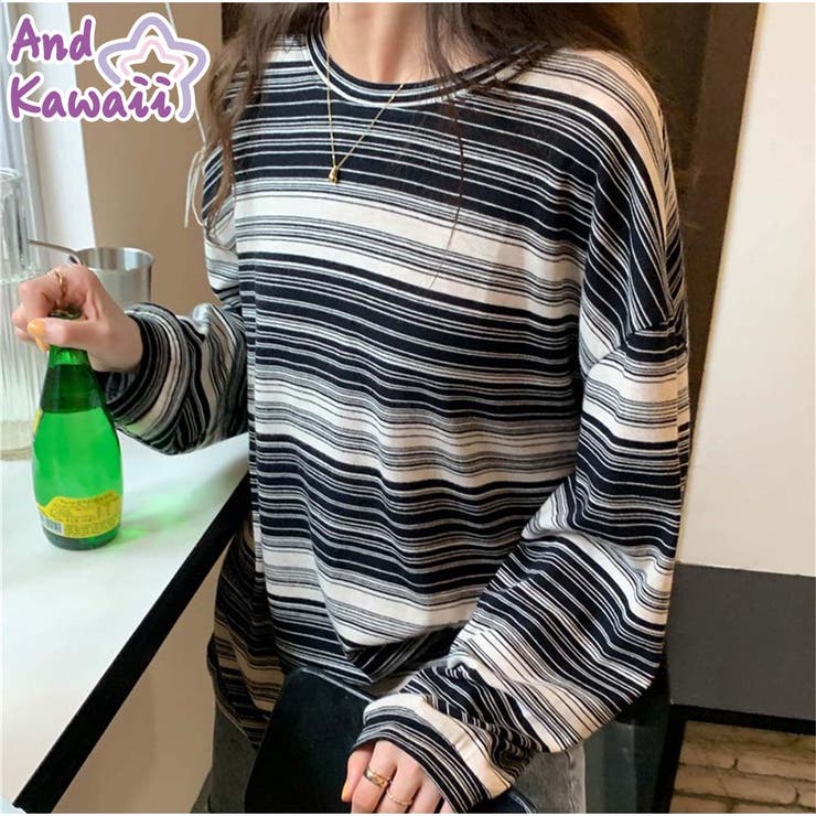 長袖Tシャツ 春秋 ラウンドネック | And Kawaii | 詳細画像1 