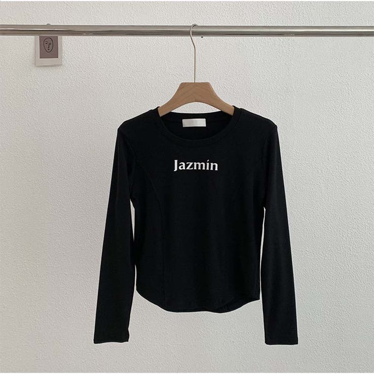 ブラック | Tシャツ トップス 長袖 logoプリント 定番 韓国ファッション | And Kawaii