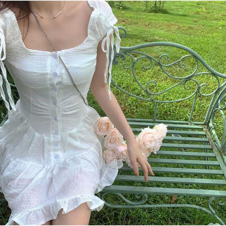 ミニワンピースドレス クエアネック 半袖 | And Kawaii | 詳細画像12 