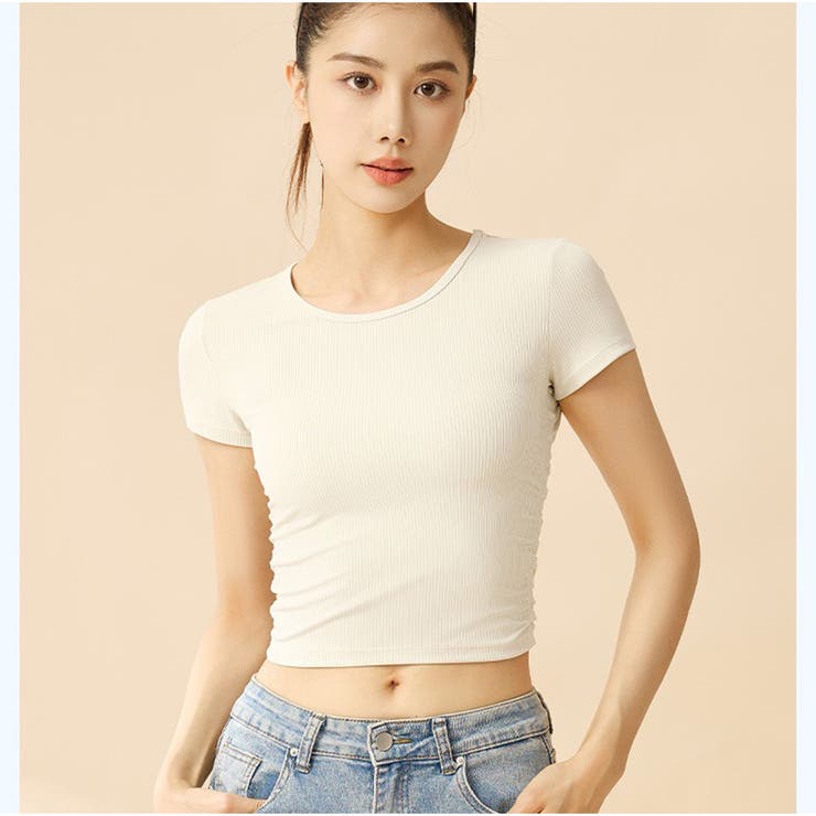 ショート丈Tシャツ ヨガTシャツ 高弾力 | And Kawaii | 詳細画像9 