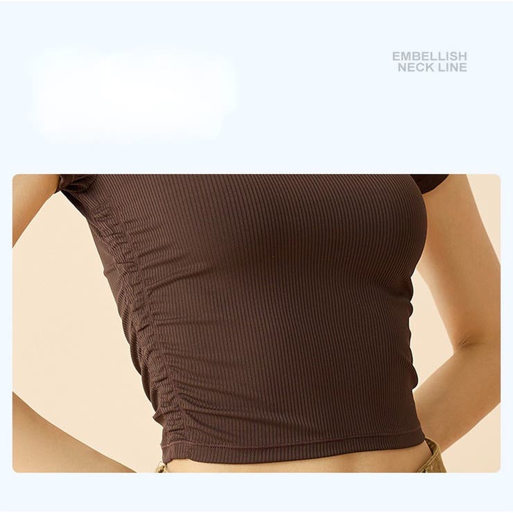 ショート丈Tシャツ ヨガTシャツ 高弾力 | And Kawaii | 詳細画像3 