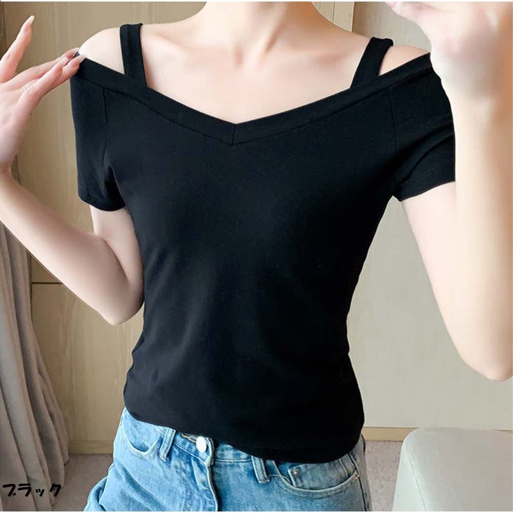 ブラック | 半袖Tシャツ ワンショル シンプル | And Kawaii