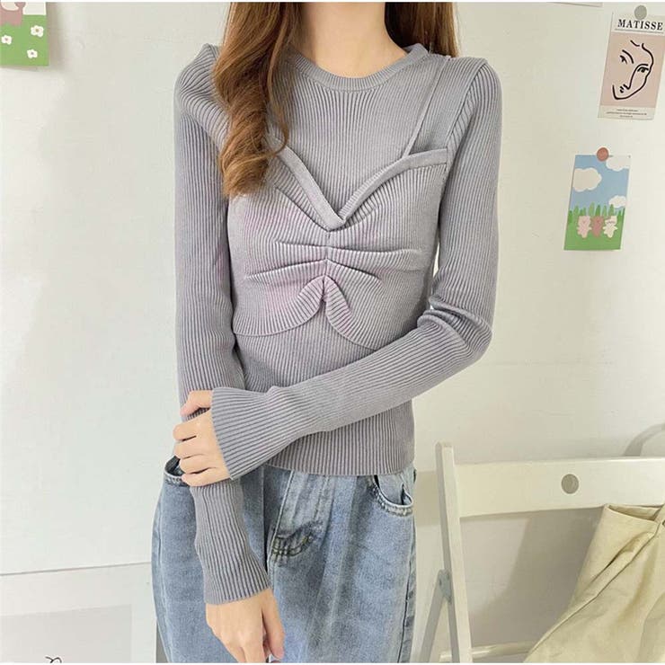 グレー | ニット カットソーニットソー 細リブ | And Kawaii