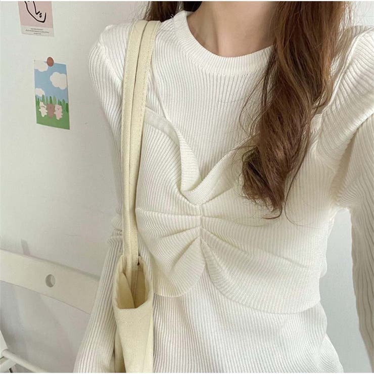 ホワイト | ニット カットソーニットソー 細リブ | And Kawaii