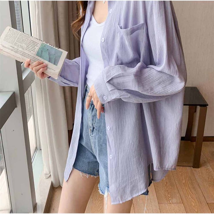 シャツ カーディガン 薄い 無地 長袖 日焼け止め シャツレディース | And Kawaii | 詳細画像9 