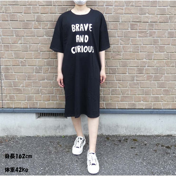 ワンピース 半袖 膝丈ワンピ レディース ロゴワンピース 夏服