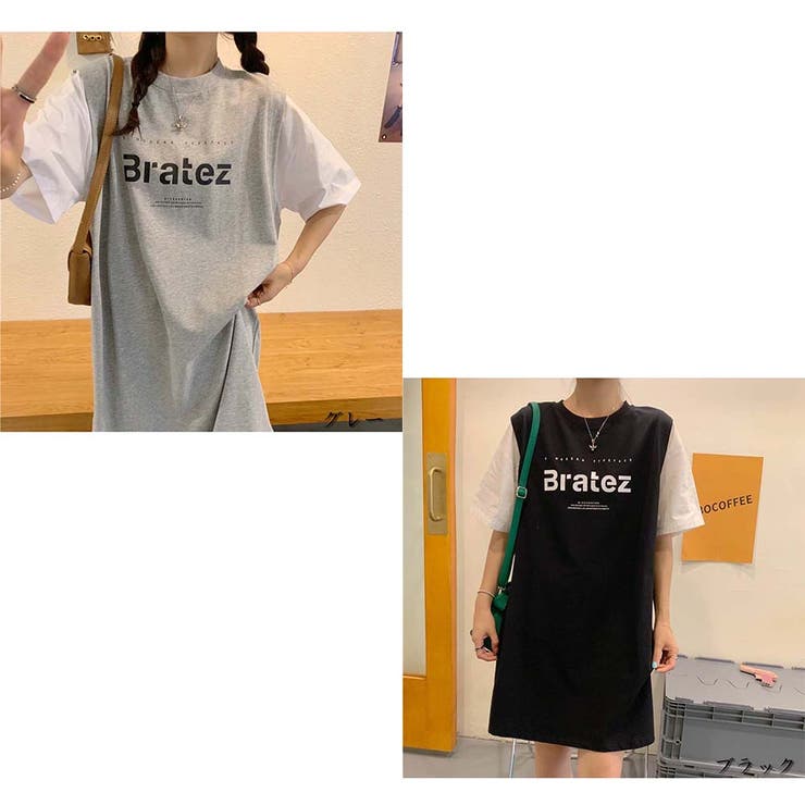 ワンピース 半袖 膝丈ワンピ レディース 重ね風 夏服 | And Kawaii | 詳細画像4 
