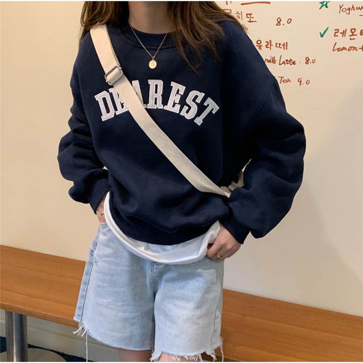 長袖カジュアルパーカー 裏起毛 トレーナ ロゴパーカー | And Kawaii | 詳細画像8 