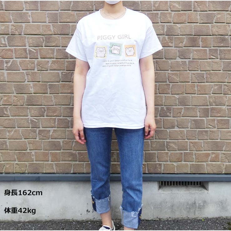 Tシャツ ロゴプリント 体型カバー | And Kawaii | 詳細画像7 