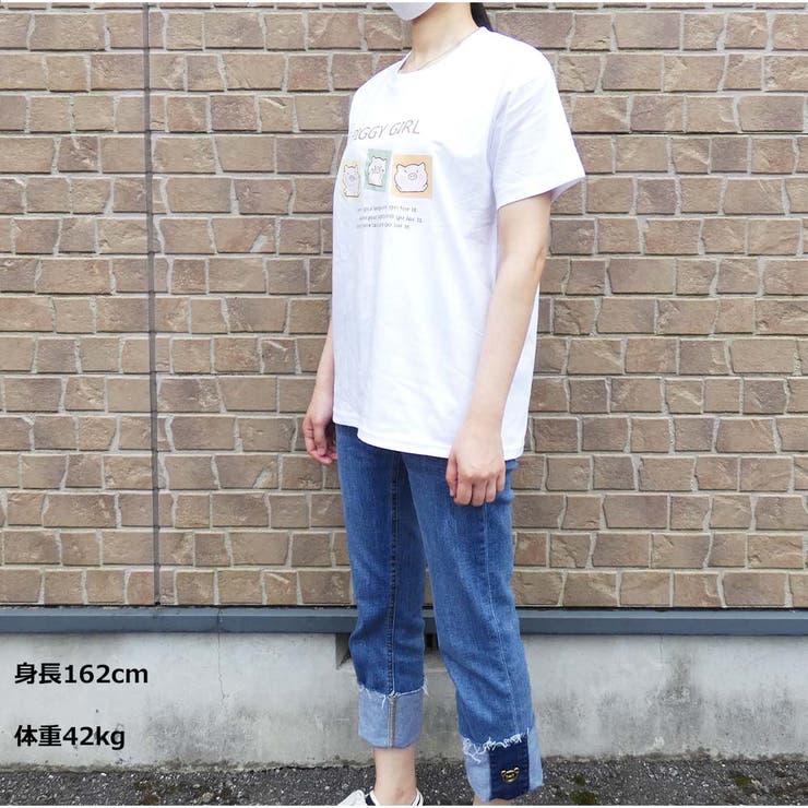 Tシャツ ロゴプリント 体型カバー | And Kawaii | 詳細画像8 