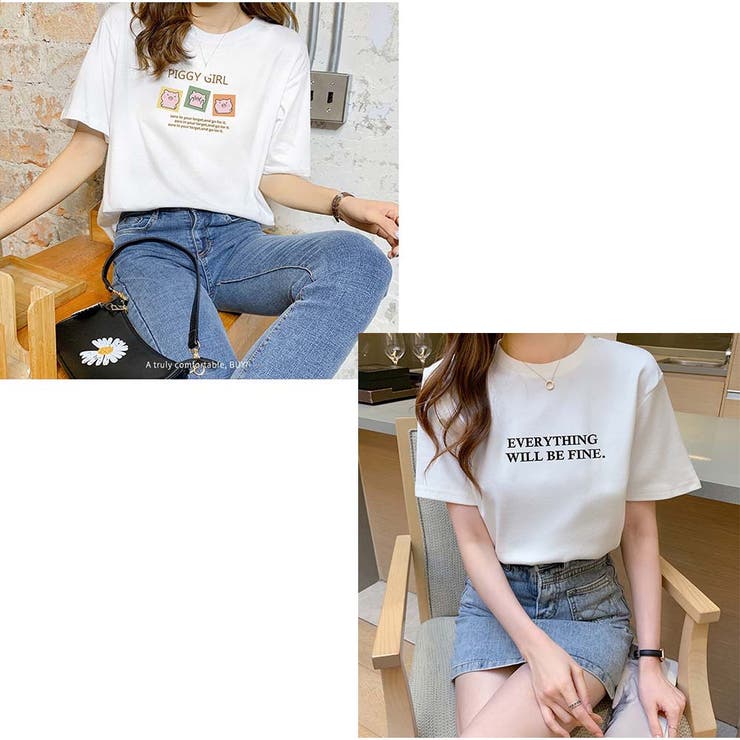 Tシャツ ロゴプリント 体型カバー | And Kawaii | 詳細画像10 