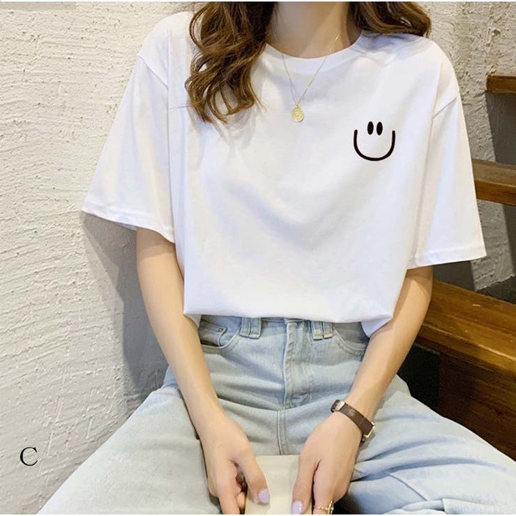 C | Tシャツ ロゴプリント 体型カバー | And Kawaii