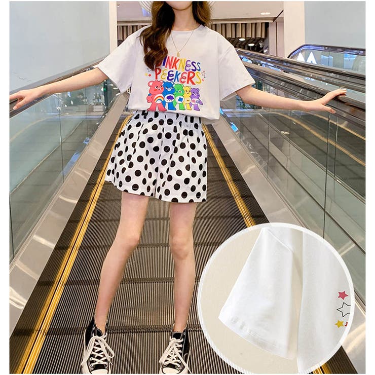 Tシャツ かわいいロゴプリント 体型カバー | And Kawaii | 詳細画像1 