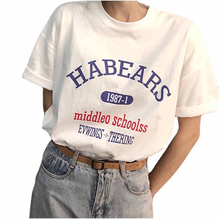 半袖Tシャツ レディース ゆったり韓国 ロゴプリント | And Kawaii | 詳細画像3 