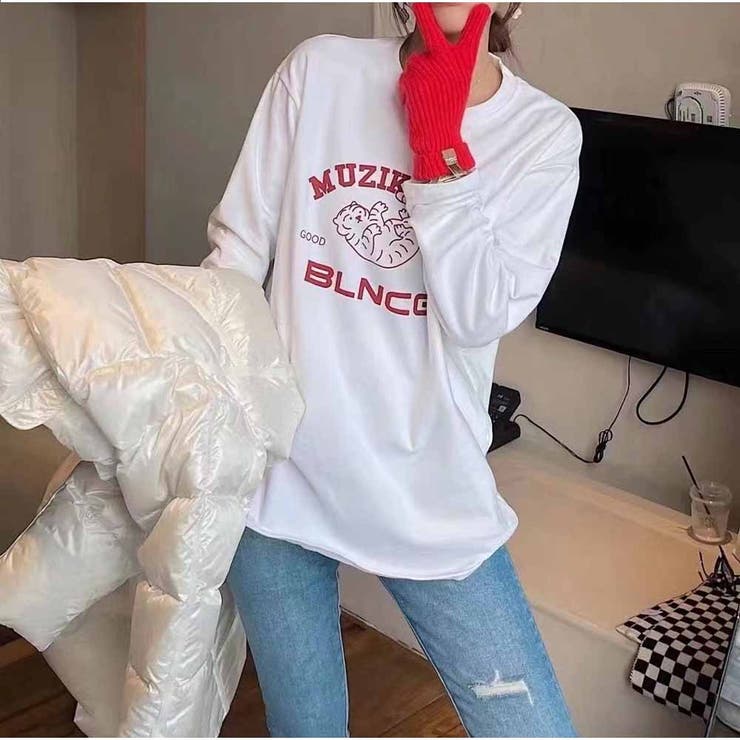 長袖Tシャツ レディース ゆったり韓国 ロゴプリント | And Kawaii | 詳細画像6 