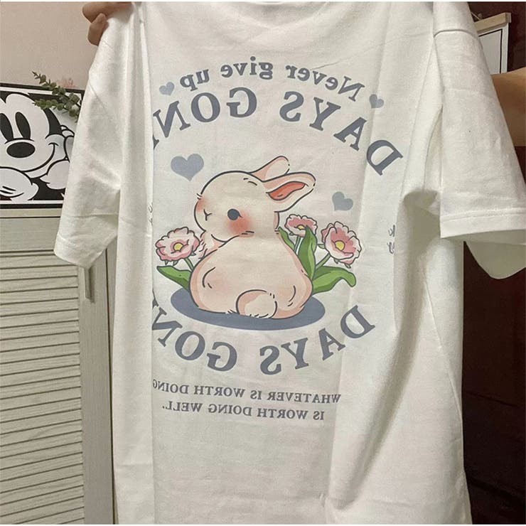 ベティ　レディース　うさぎ　Tシャツ　半袖　かわいい　L カットソー 楽天市場】Tシャツ うさぎ 猫 半袖 長袖 メンズ レディース