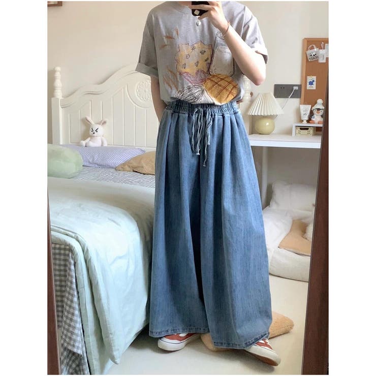 グレー | Tシャツ ロゴプリント レディース ゆったりトップス | And Kawaii