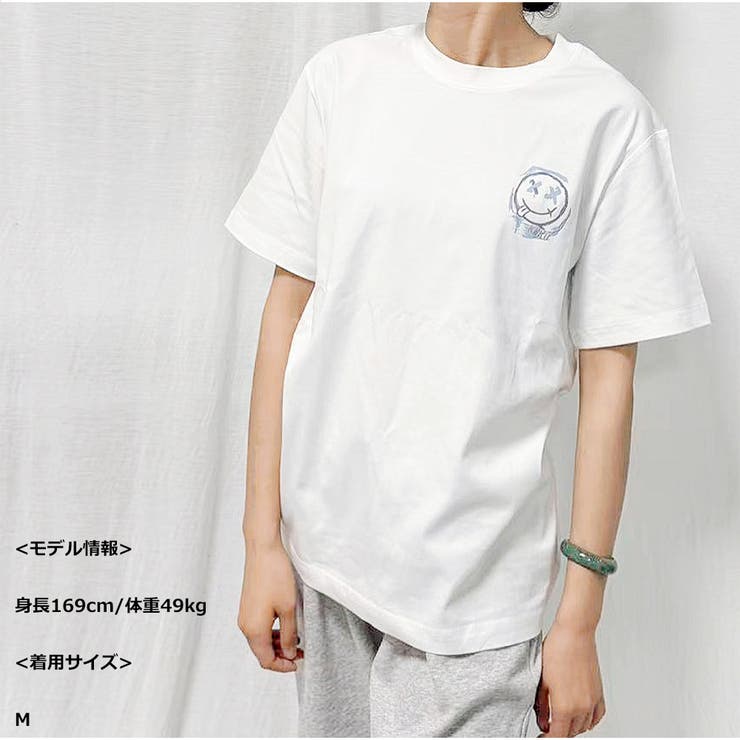 半袖Tシャツ オーバーサイズ スマイル刺繍 韓国風 | And Kawaii | 詳細画像2 