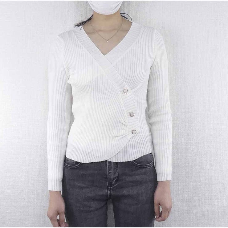 カシュクール Vネックカットソー 長袖 無地 春  | And Kawaii | 詳細画像5 