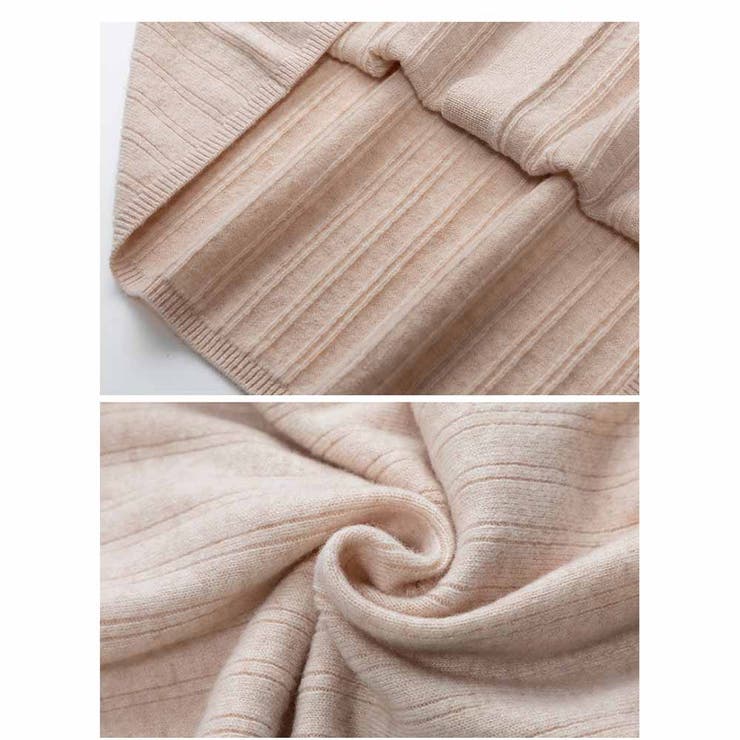 ニットカシュクールワンピース リブ編み Vネック | And Kawaii | 詳細画像13 