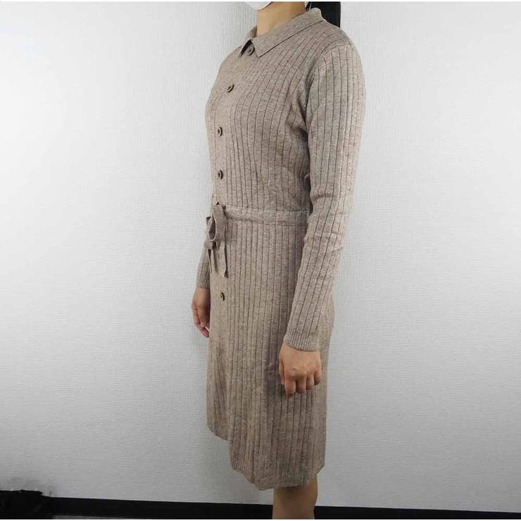 ニットカシュクールワンピース リブ編み Vネック | And Kawaii | 詳細画像9 