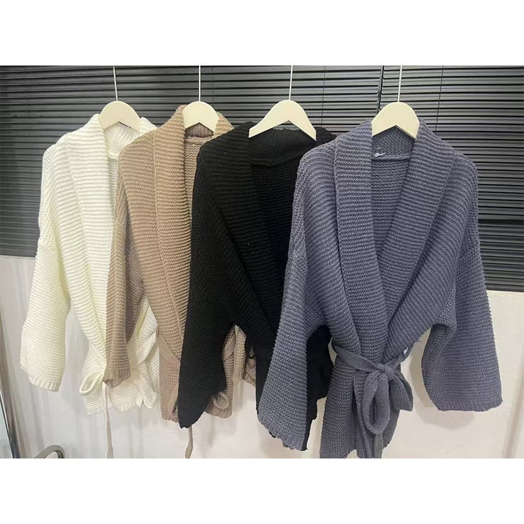 ニットカーディガン ニットトップス ベルト付き 秋冬新作 | And Kawaii | 詳細画像2 