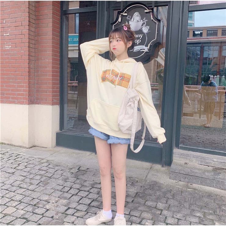 秋物新作 フード付き パーカー[品番：AKIW0000162]｜And Kawaii